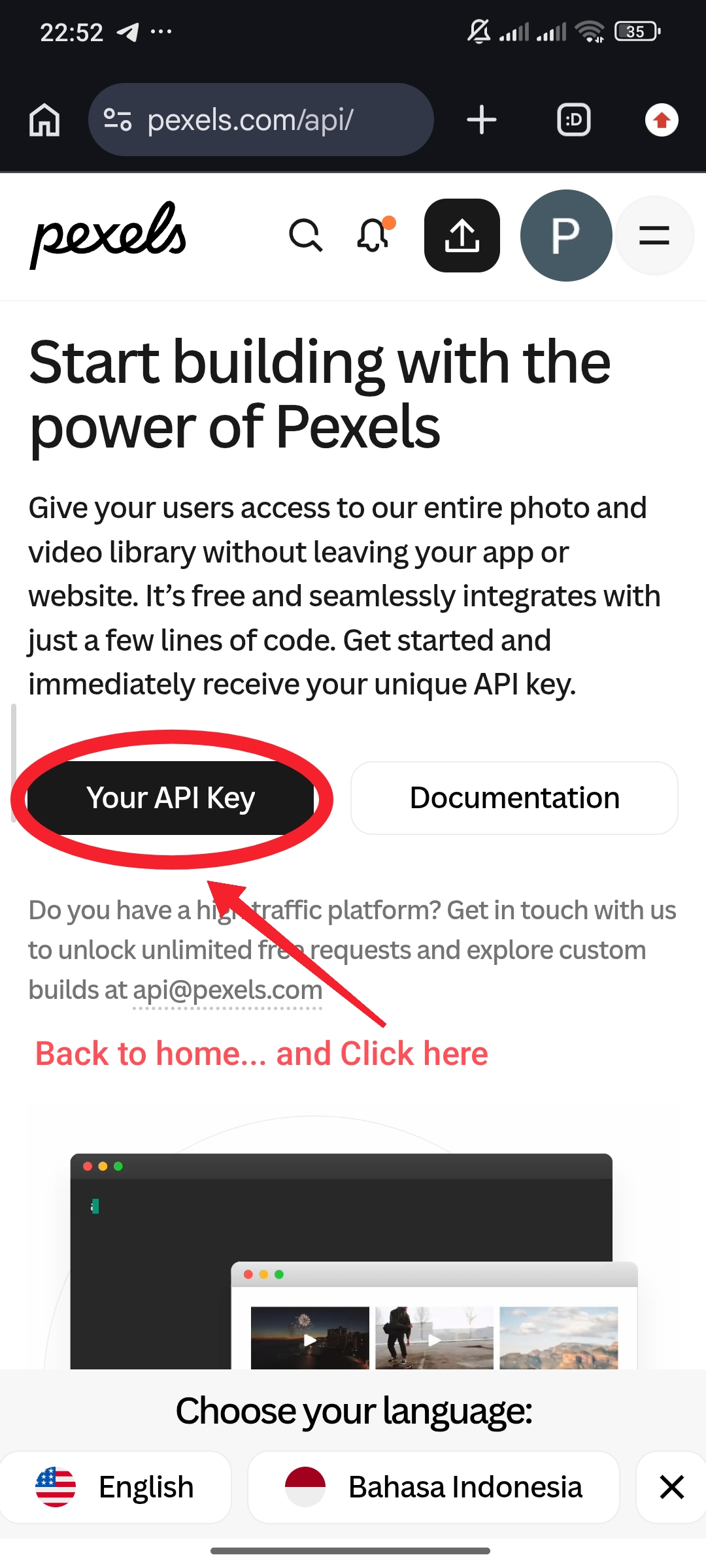 Pexels Step 4